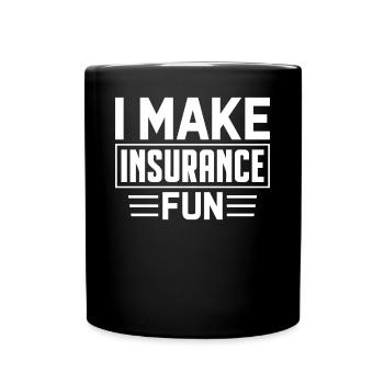 Funny insurance broker - Full Colour Mug - black - Front