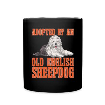 Old English Sheepdog Sheepie Bobtail - Full Colour Mug - black - Front