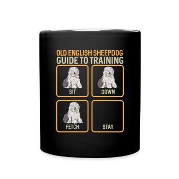 Old English Sheepdog Sheepie Bobtail - Full Colour Mug - black - Front
