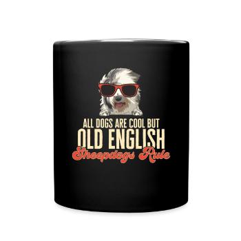 Vieux chien de berger anglais Sheepie Bobtail - Mug uni - noir - Devant