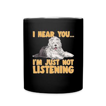 Vieux chien de berger anglais Sheepie Bobtail - Mug uni - noir - Devant