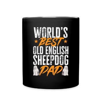 Vieux chien de berger anglais Sheepie Bobtail - Mug uni - noir - Devant