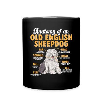 Old English Sheepdog Sheepie Bobtail - Full Colour Mug - black - Front
