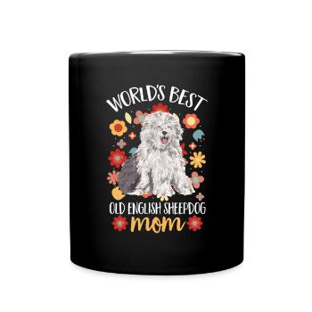 Old English Sheepdog Sheepie Bobtail - Full Colour Mug - black - Front