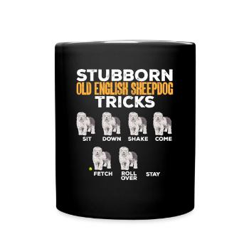 Old English Sheepdog Sheepie Bobtail - Full Colour Mug - black - Front