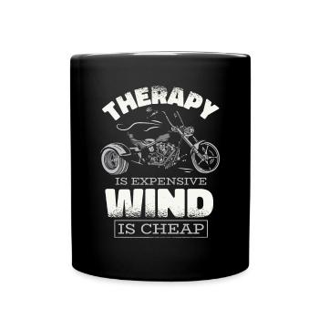 La thérapie coûte cher le vent est un trois-roues bon marché - Mug uni - noir - Devant