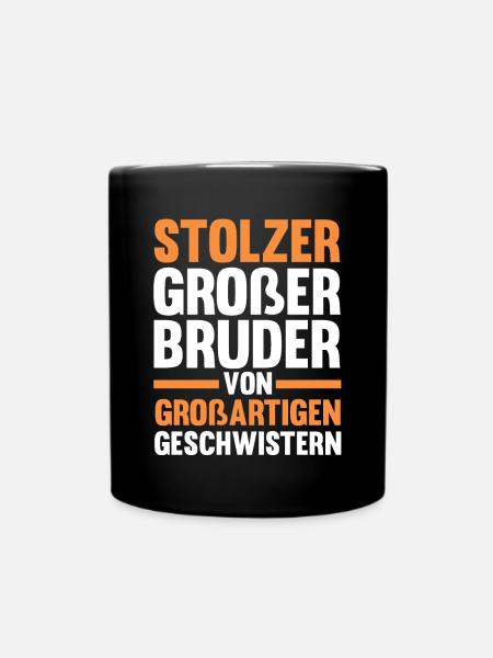 Geschwister Brüder Bruder - Tasse einfarbig - Schwarz
