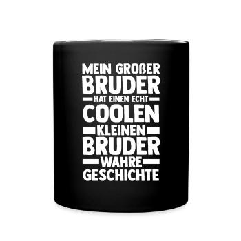 Geschwister Brüder Bruder - Tasse einfarbig - Schwarz - Vorne