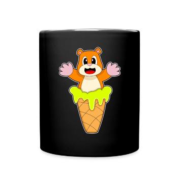 Hamster Waffeleis - Tasse einfarbig - Schwarz - Vorne