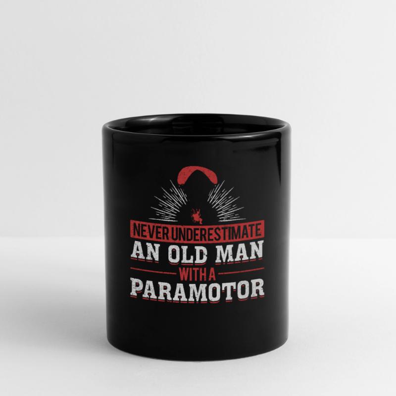 Powered Paraglider Old Man With A Paramotor Full Colour Mug