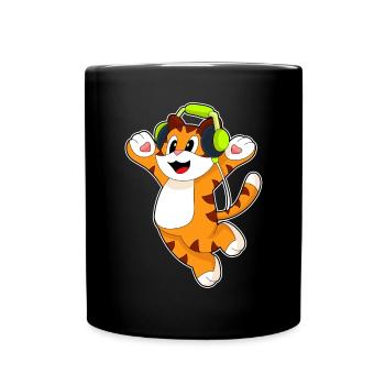 Musique casque Tiger - Mug uni - noir - Devant