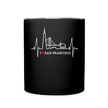 San Francisco Skyline Heartbeat California USA - Full Colour Mug - black - Front