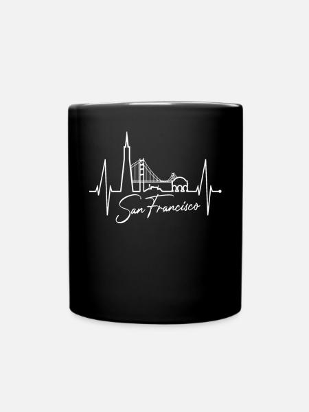 San Francisco Skyline Heartbeat Californie États-Unis - Mug uni - noir