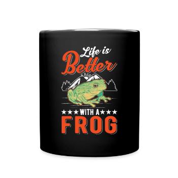 La vie est meilleure avec une grenouille - Mug uni - noir - Devant