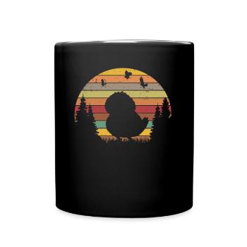 Kakapo Retro Nachtpapagei Vintage - Tasse einfarbig - Schwarz - Vorne