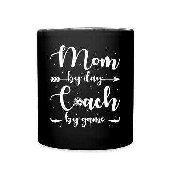 Maman de soccer Mère de jour Entraîneur le jour du match - Mug uni - noir - Devant