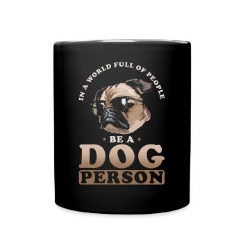 Dog Man Dog Cute - Full Colour Mug - black - Front