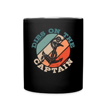 Dibs �ber den Captain Funny Captain Frau Captain C - Tasse einfarbig - Schwarz - Vorne