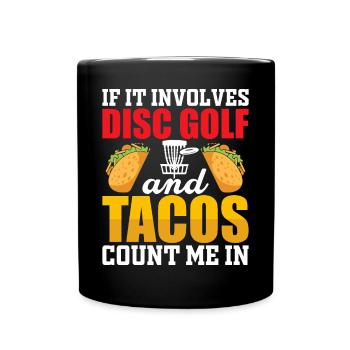 Disc Golf Tacos - Tasse einfarbig - Schwarz - Vorne