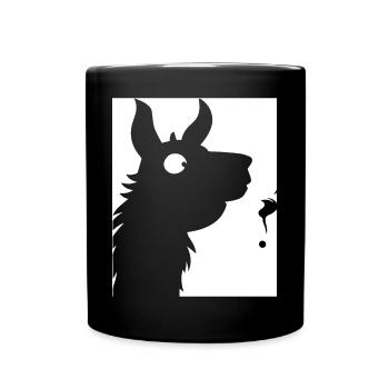Funny Llama Silhouette Cheeky Fun Llamas - Full Colour Mug - black - Front