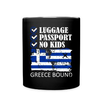 Passeport bagages Pas d’enfants Grèce Bound Holidays - Mug uni - noir - Devant