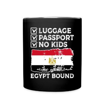 Gepäck Passport No Kids Ägypten Bound Urlaub Trip - Tasse einfarbig - Schwarz - Vorne