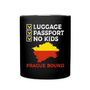 Luggage Passport No Kids Prague Bound Holiday Trip - Full Colour Mug - black - Front