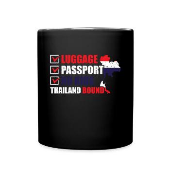 Luggage Passport No Kids Thailand Bound - Full Colour Mug - black - Front