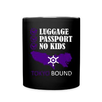 Luggage Passport No Kids Tokyo Bound Vacation Trip - Full Colour Mug - black - Front