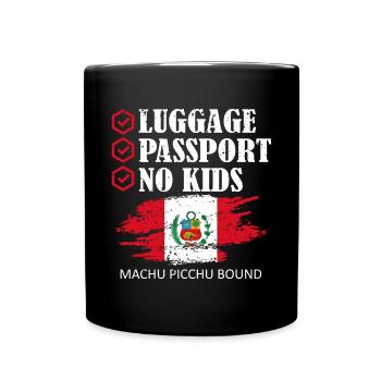 Passeport de bagages Machu Picchu Voyage de vacances à destination - Mug uni - noir - Devant
