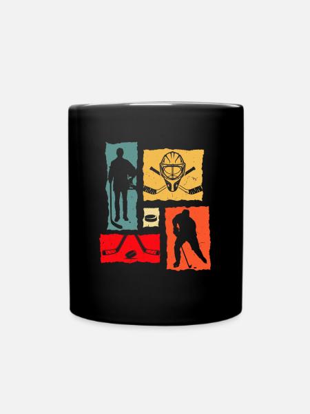 Eishockey Retro - Tasse einfarbig - Schwarz