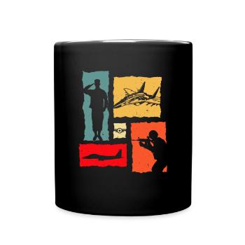 Soldier Retro Air Force - Mug uni - noir - Devant