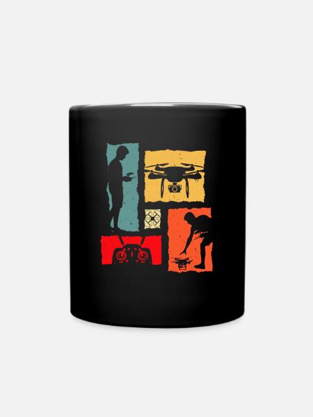 Drone Rétro Drone Pilotes de drones - Mug uni - noir