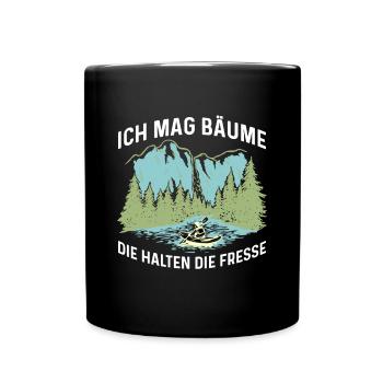 Ich mag Bäume! Lustiger Spruch Wald Natur Funshirt - Tasse einfarbig - Schwarz - Vorne