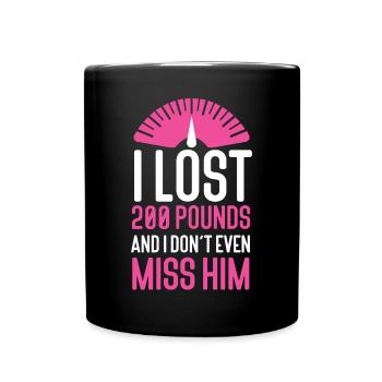 Happy Divorce Party I Lost 200 - Tasse einfarbig - Schwarz - Vorne