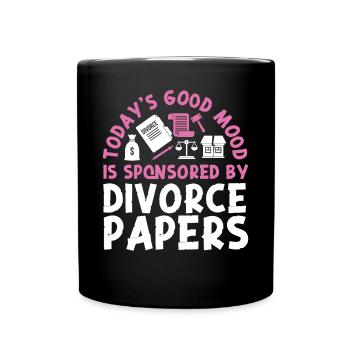 Happy Divorce Party Today's Good - Tasse einfarbig - Schwarz - Vorne