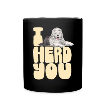 Old English Sheepdog Sheepie Bobtail - Full Colour Mug - black - Front