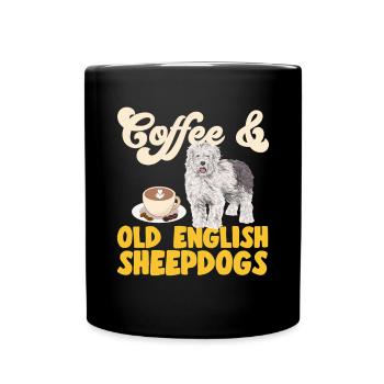 Old English Sheepdog Sheepie Bobtail - Full Colour Mug - black - Front