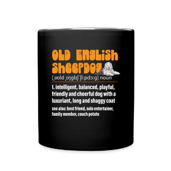 Vieux chien de berger anglais Sheepie Bobtail - Mug uni - noir - Devant