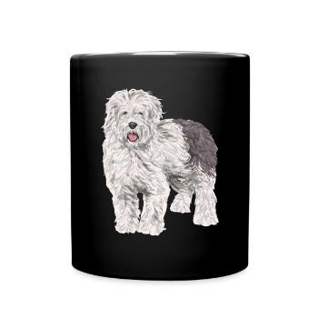 Vieux chien de berger anglais Sheepie Bobtail - Mug uni - noir - Devant