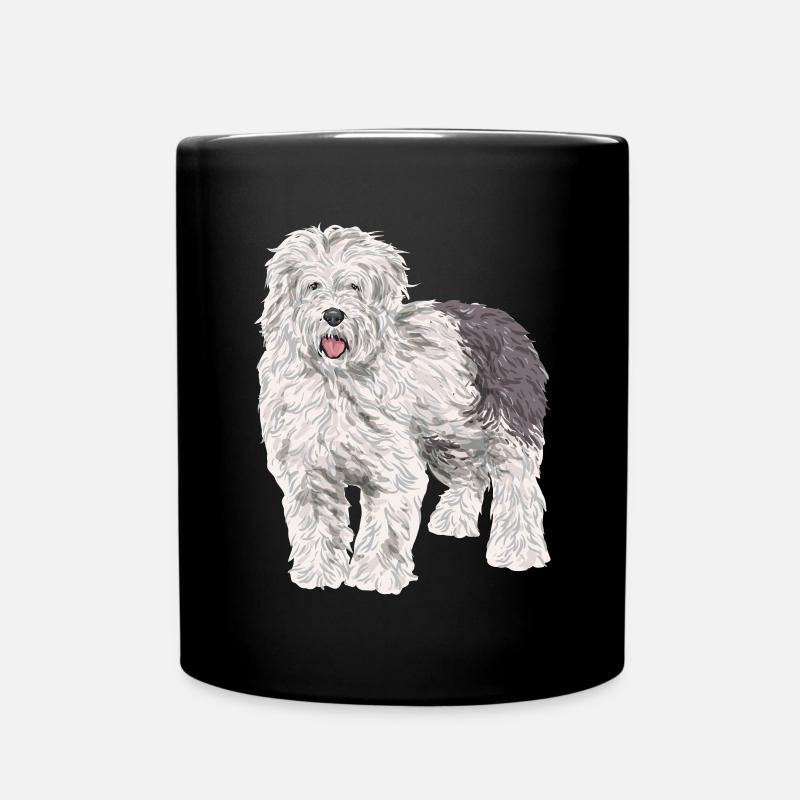Old English Sheepdog Sheepie Bobtail - Tasse einfarbig - Schwarz