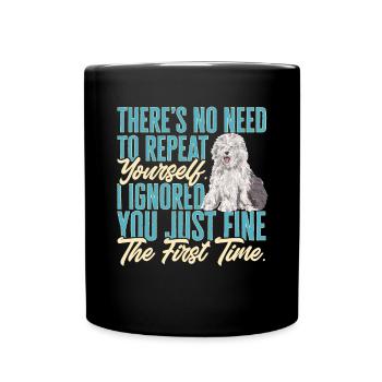 Vieux chien de berger anglais Sheepie Bobtail - Mug uni - noir - Devant