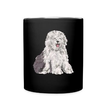 Old English Sheepdog Sheepie Bobtail - Full Colour Mug - black - Front