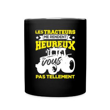 Paysan Tracteur Cadeau - Mug uni - noir - Devant