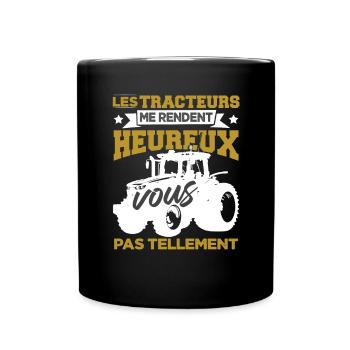 Les Tracteurs Me Rendent Heureux - Mug uni - noir - Devant