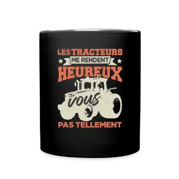 Tracteur Humour Paysan Fermier - Mug uni - noir - Devant