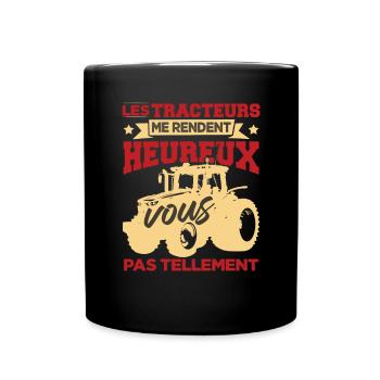 Les Tracteurs Me Rendent Heureux - Mug uni - noir - Devant