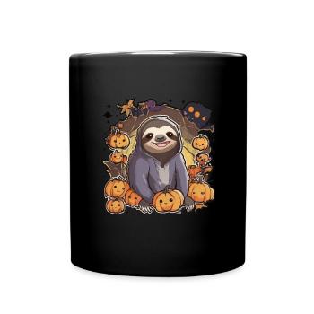 Sloth Halloween Sloths Sloth Pumpkin - Full Colour Mug - black - Front
