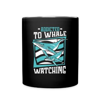 Accro à l'observation des baleines Cétacé Cachalot Baleine - Mug uni - noir - Devant
