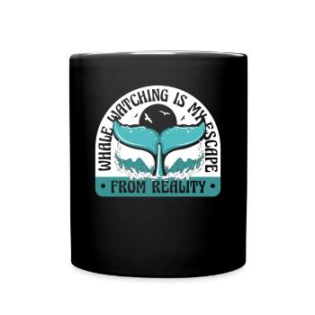 Est-ce que mon échappatoire à la réalité est le béluga bleu, le cétacé - Mug uni - noir - Devant